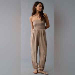 AE Sunchaser Knit Smocked Tube Jumpsuit